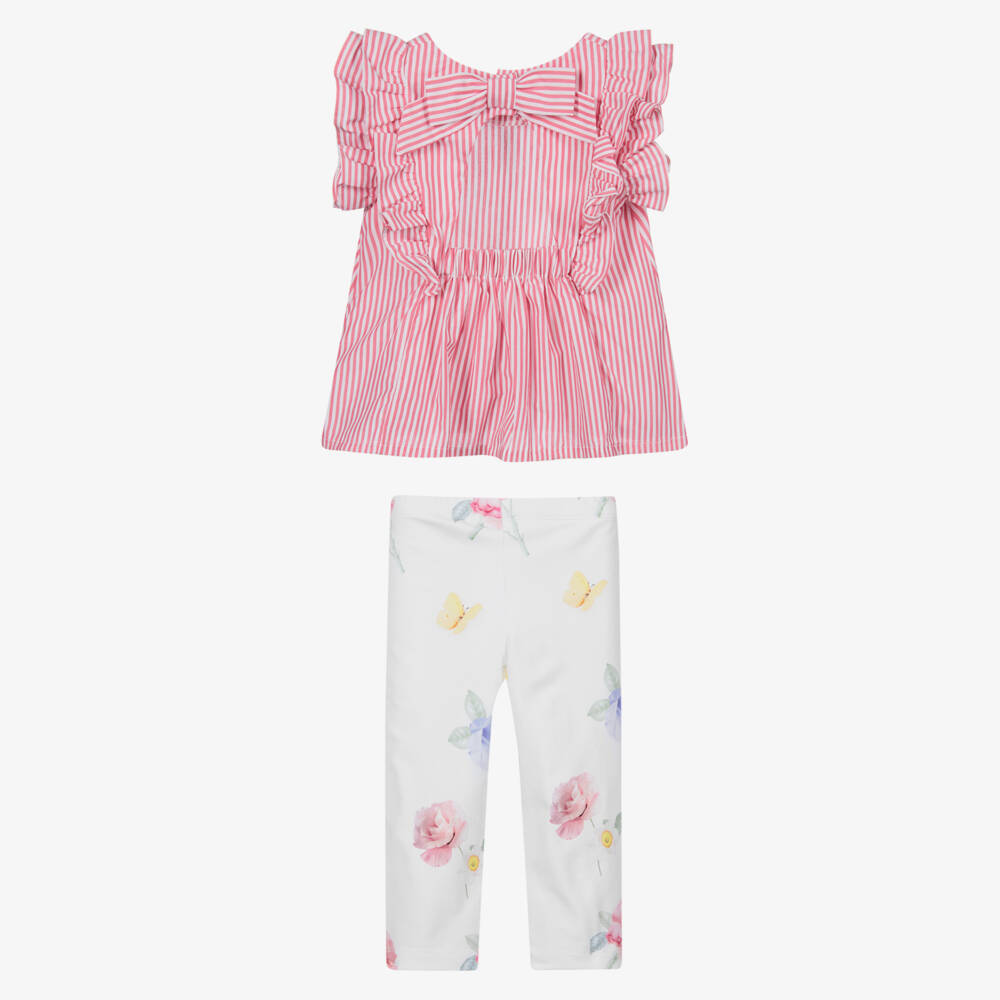 Lapin House-Red & White Leggings Set | Childrensalon Outlet