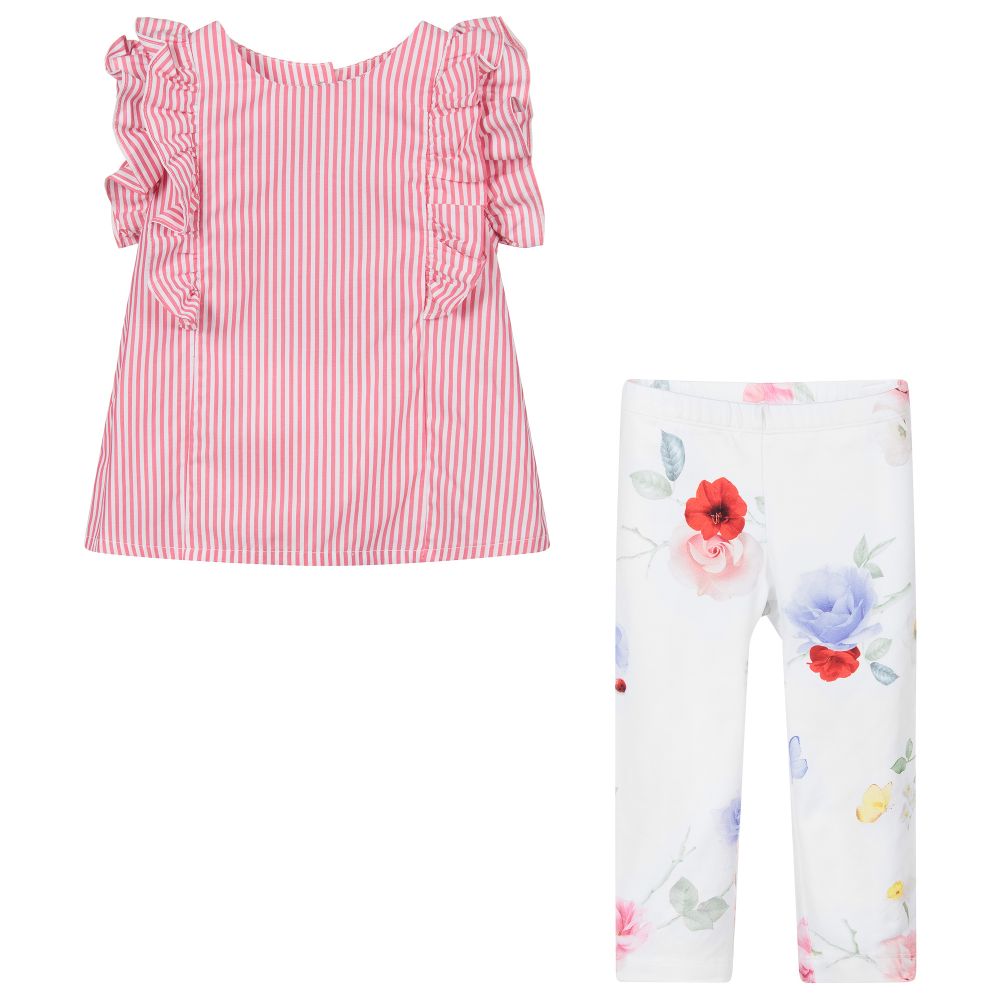 Lapin House-Красный топ с белыми легинсами | Childrensalon Outlet