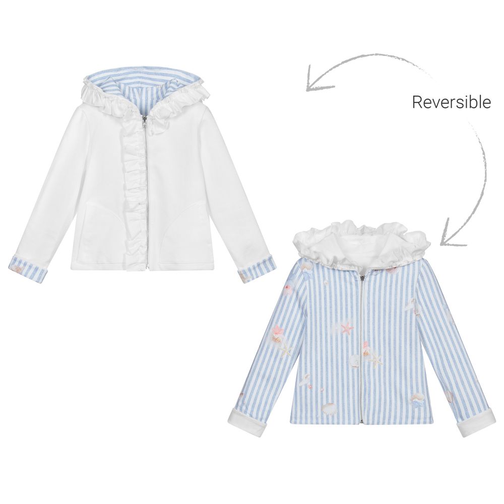 Lapin House - Reversible Cotton Zip-Up Top | Childrensalon