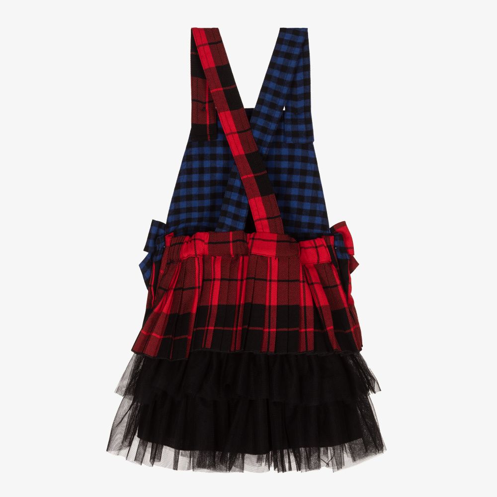 Lapin House-Tartan & Tulle Pinafore Dress | Childrensalon Outlet