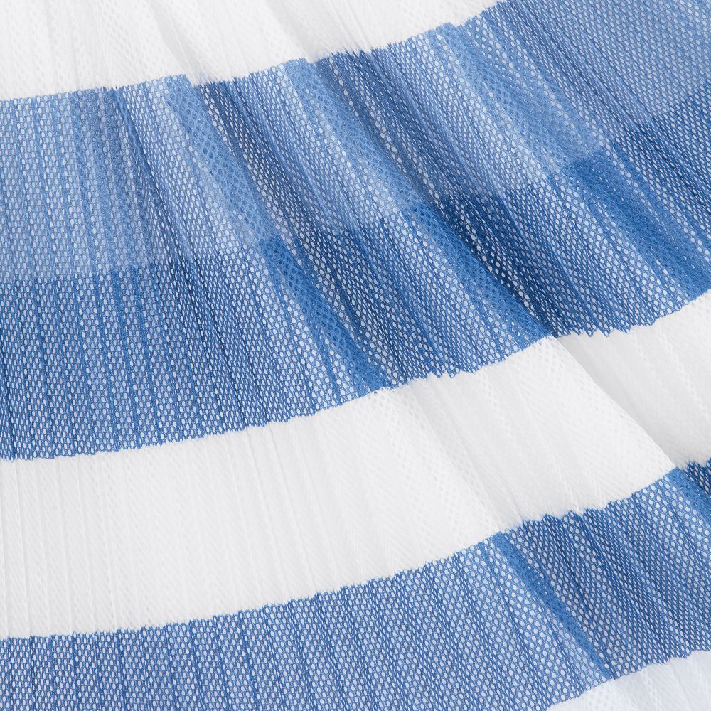 Lapin House-White & Blue Mesh Skirt | Childrensalon Outlet