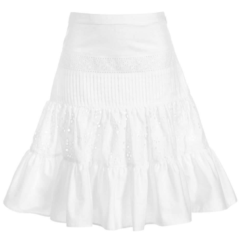 Lapin House - White Broderie Anglaise Skirt | Childrensalon
