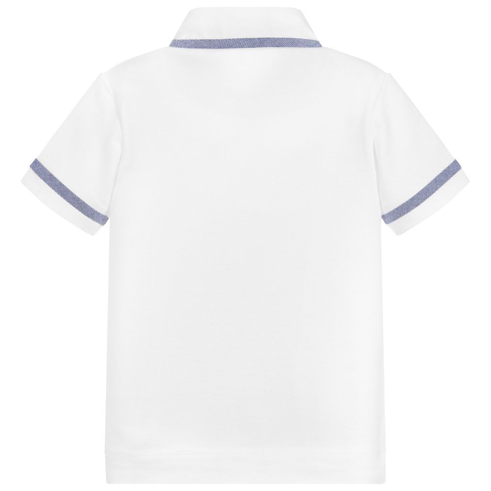 Lapin House-White Cotton Piqué Polo Shirt | Childrensalon Outlet