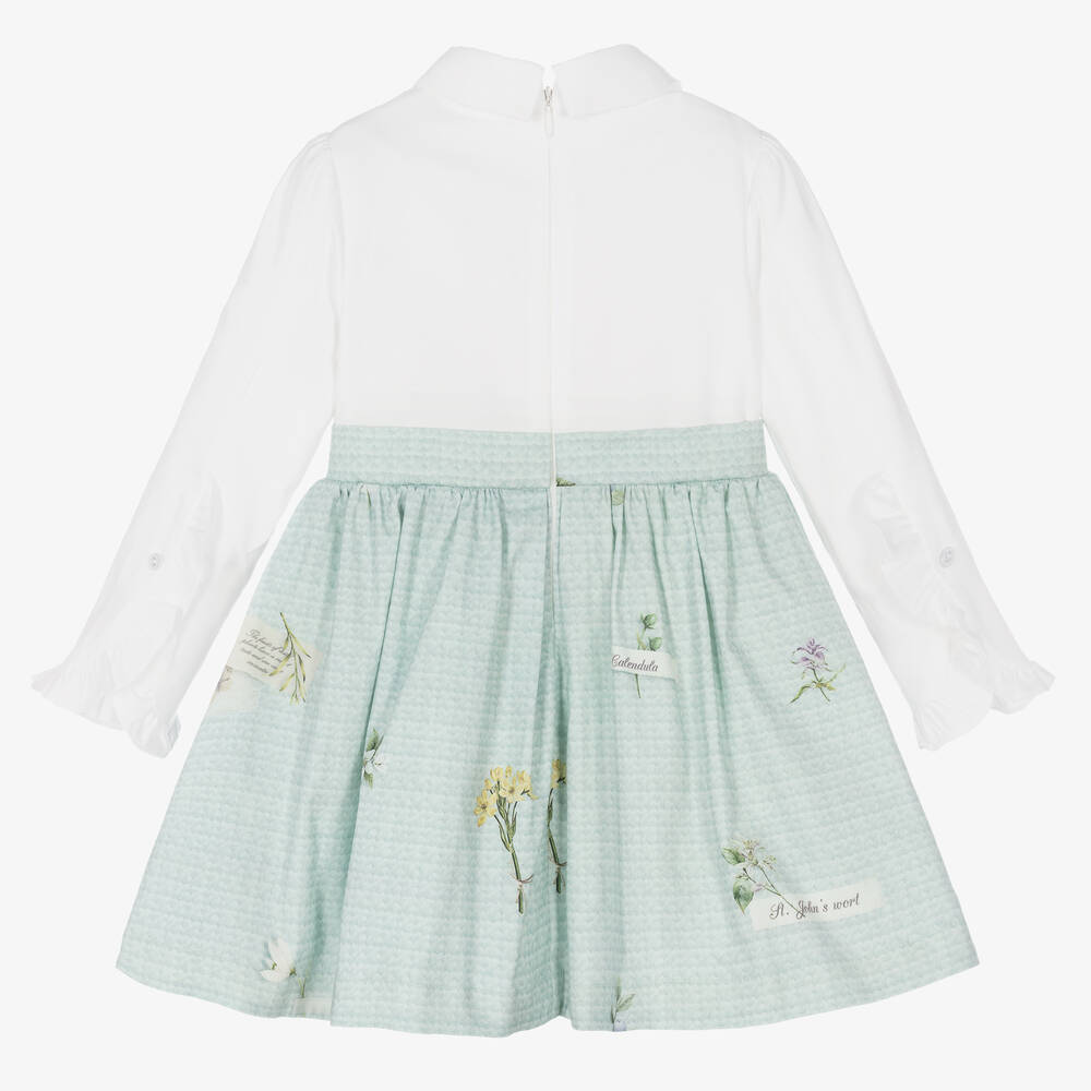 Lapin House-White & Mint Green Dress | Childrensalon Outlet