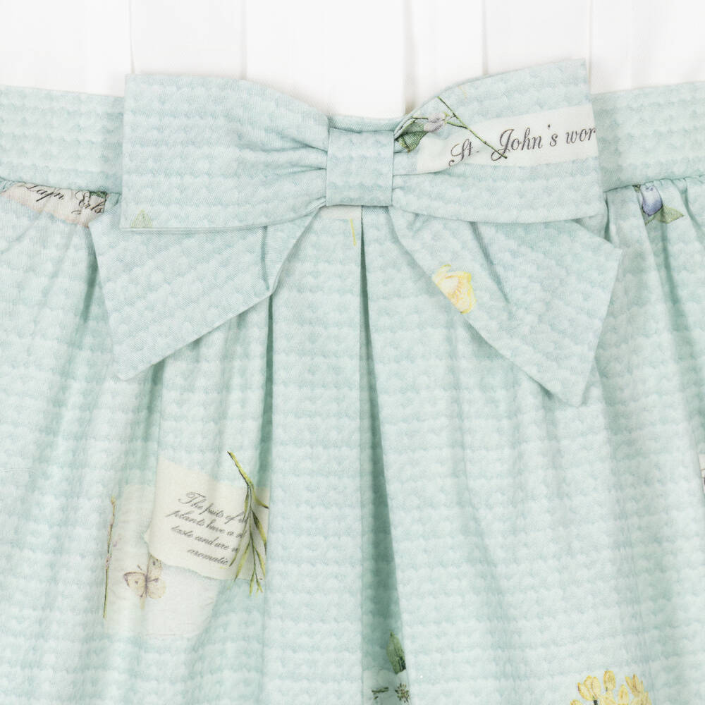 Lapin House-White & Mint Green Dress | Childrensalon Outlet