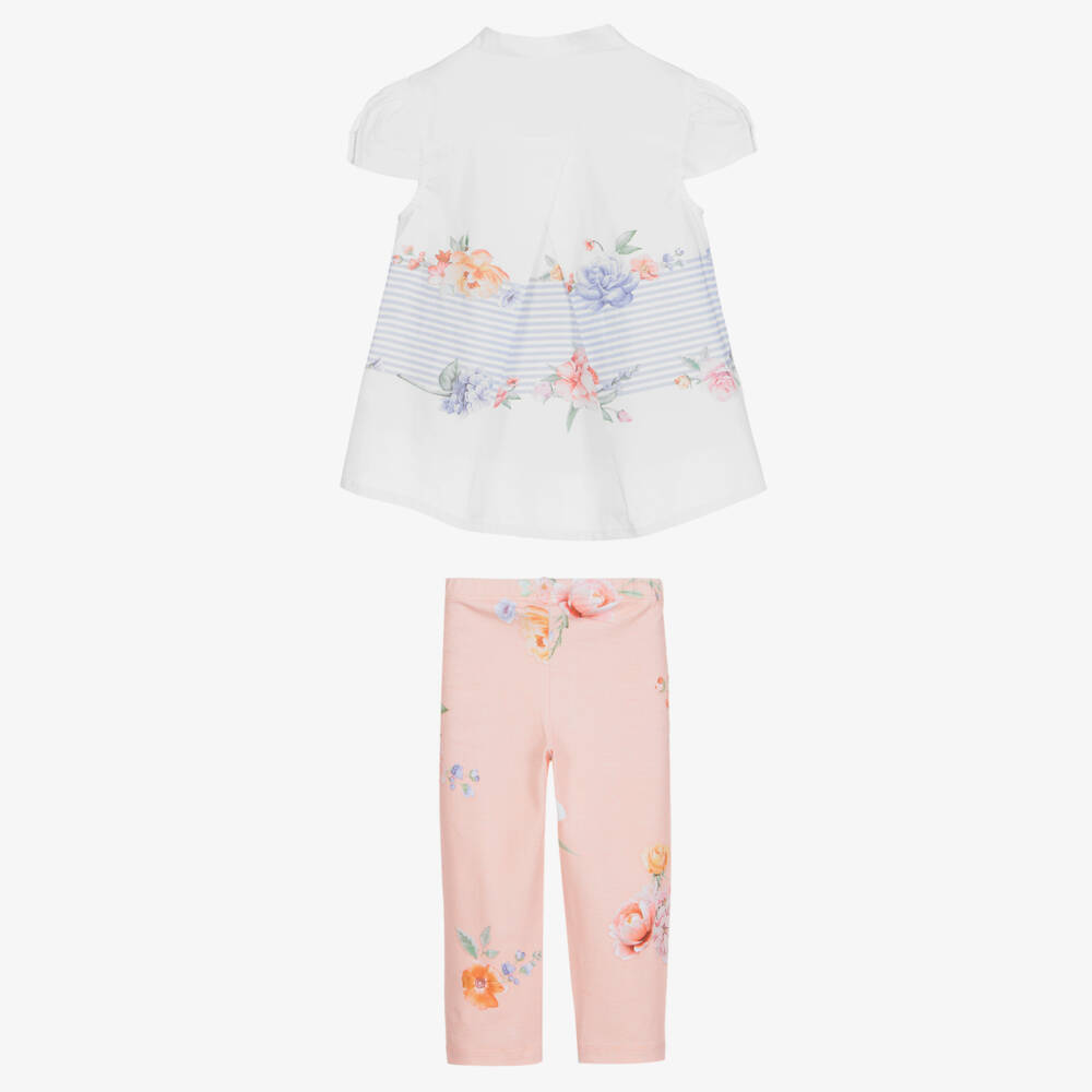 Lapin House-White & Pink Leggings Set | Childrensalon Outlet