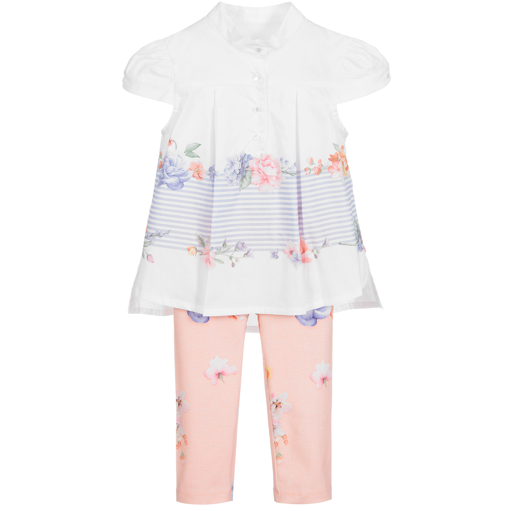 Lapin House - White & Pink Leggings Set | Childrensalon