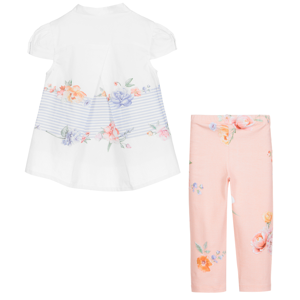 Lapin House-Белый топ с розовыми легинсами | Childrensalon Outlet