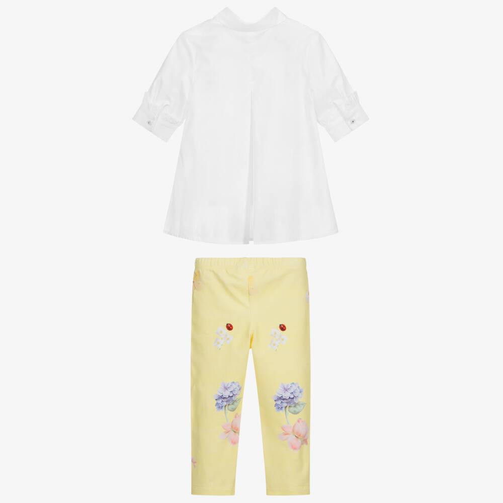 Lapin House-White & Yellow Leggings Set | Childrensalon Outlet