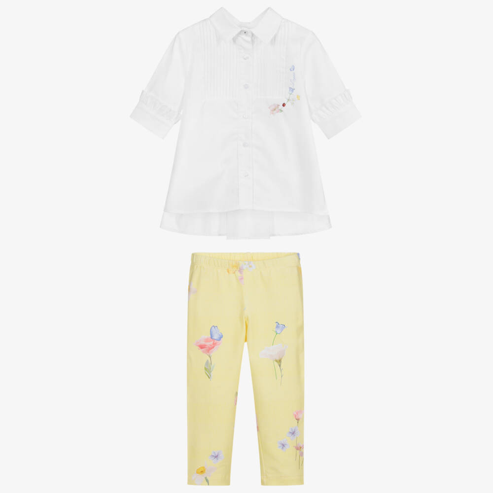 Lapin House-White & Yellow Leggings Set | Childrensalon Outlet