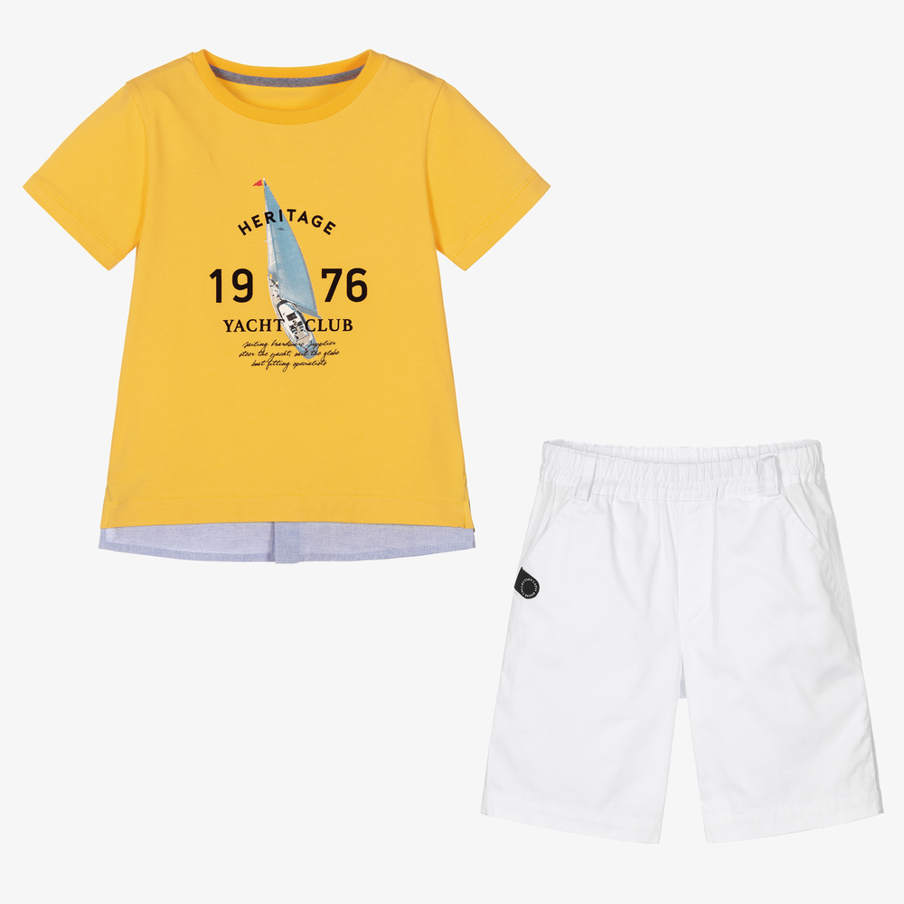Lapin House-Желтая футболка с шортами (2предмета) | Childrensalon Outlet