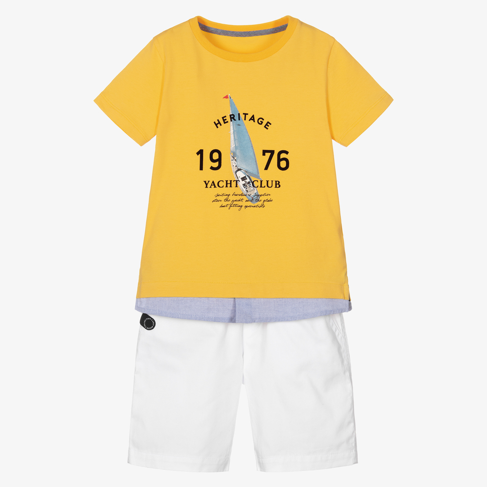Lapin House - Gelbes Shorts-Set (2-teilig) | Childrensalon