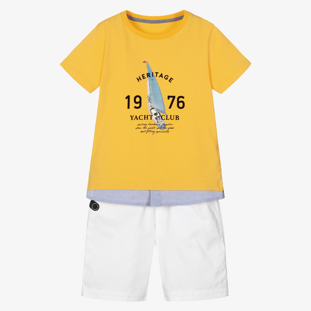 Lapin House-Yellow 2 Piece Shorts Set | Childrensalon Outlet