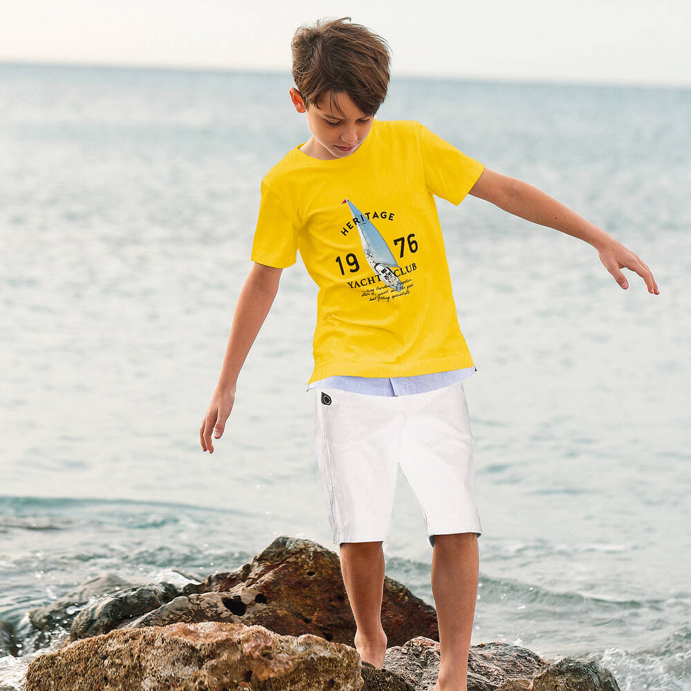 Lapin House-Желтая футболка с шортами (2предмета) | Childrensalon Outlet