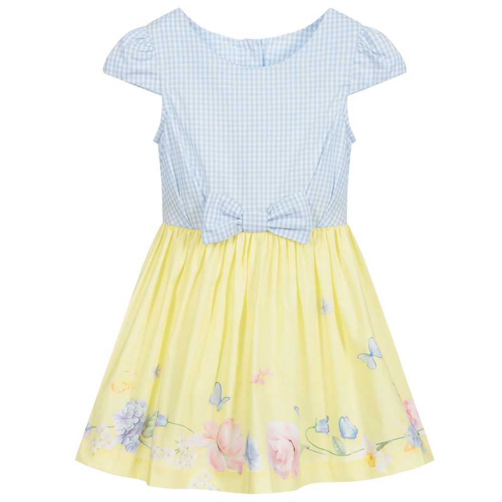 Lapin House-Yellow & Blue Cotton Dress | Childrensalon Outlet
