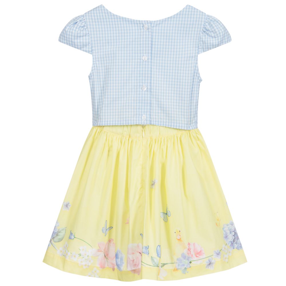 Lapin House-Yellow & Blue Cotton Dress | Childrensalon Outlet