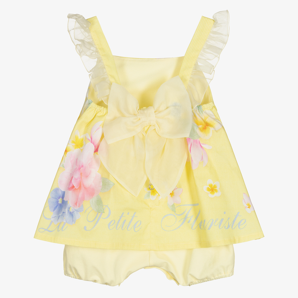 Lapin House-Yellow Floral Baby Dress | Childrensalon Outlet