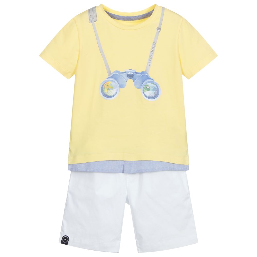 Lapin House - Gelbes Set aus T-Shirt und Shorts | Childrensalon
