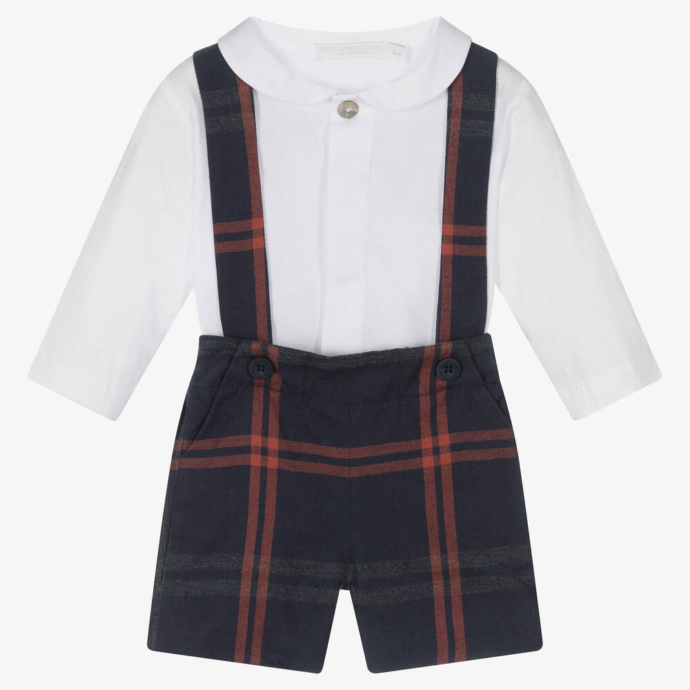 Chic by Laranjinha-Baby Boys Blue Shorts Set | Childrensalon Outlet