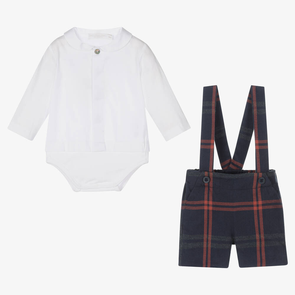 Chic by Laranjinha-Baby Boys Blue Shorts Set | Childrensalon Outlet