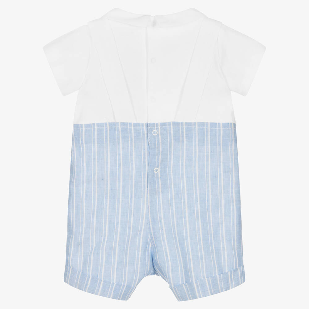 Laranjinha-Baby Boys Blue & White Striped Shortie | Childrensalon Outlet
