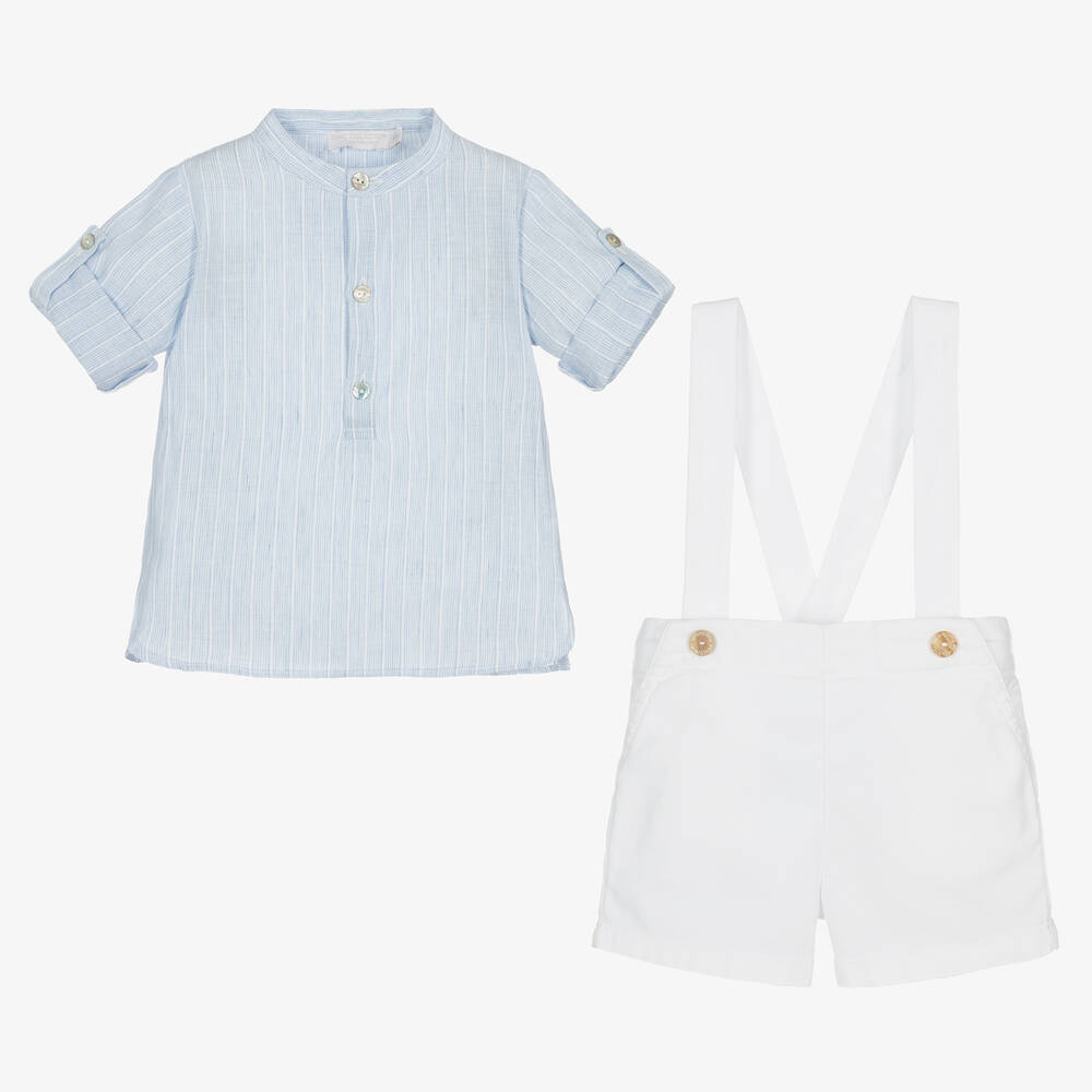 Laranjinha-Baby Boys Cotton & Linen Shorts Set | Childrensalon Outlet