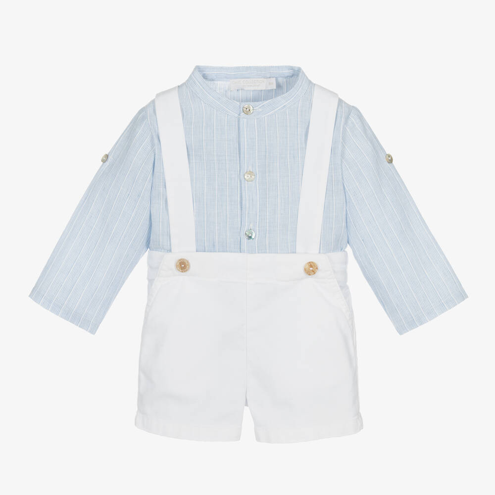 Laranjinha-Baby Boys Cotton & Linen Shorts Set | Childrensalon Outlet