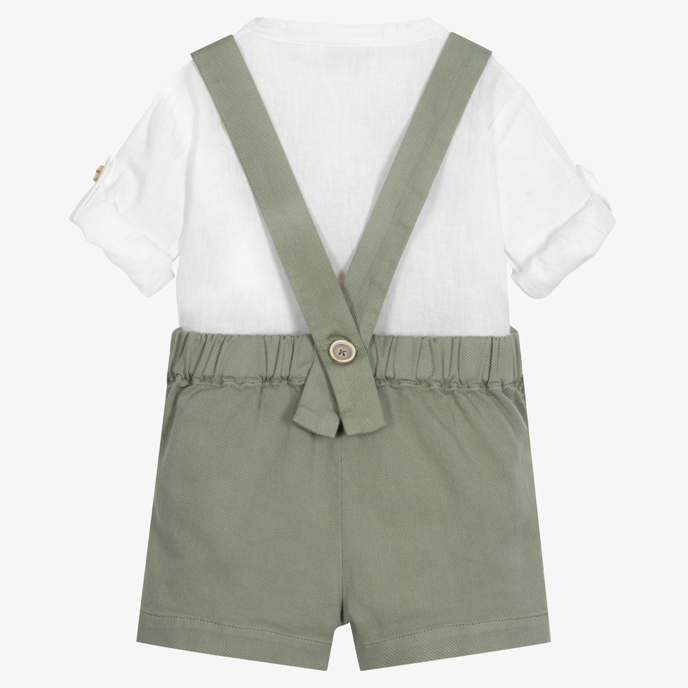 Chic by Laranjinha-Baby Boys Green Shorts Set | Childrensalon Outlet