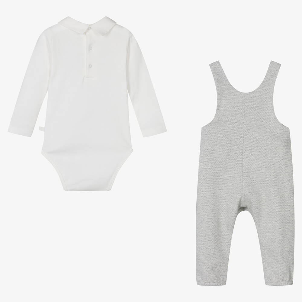 Laranjinha-طقم دانغريز قطن لون رمادي للمواليد | Childrensalon Outlet