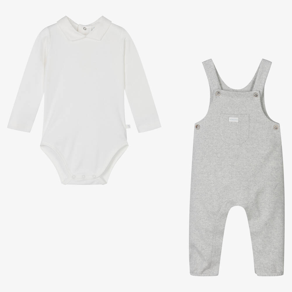 Laranjinha-طقم دانغريز قطن لون رمادي للمواليد | Childrensalon Outlet