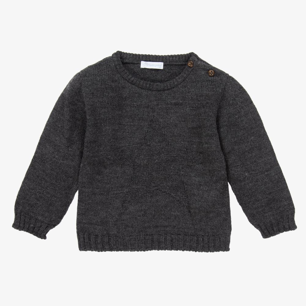 Laranjinha - Baby Boys Grey Star Jumper | Childrensalon