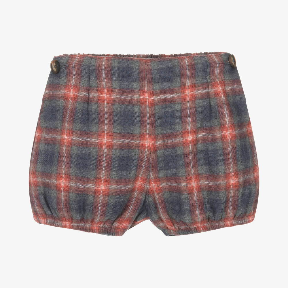 Chic by Laranjinha-Baby Boys Ivory & Red Checked Shorts Set | Childrensalon Outlet
