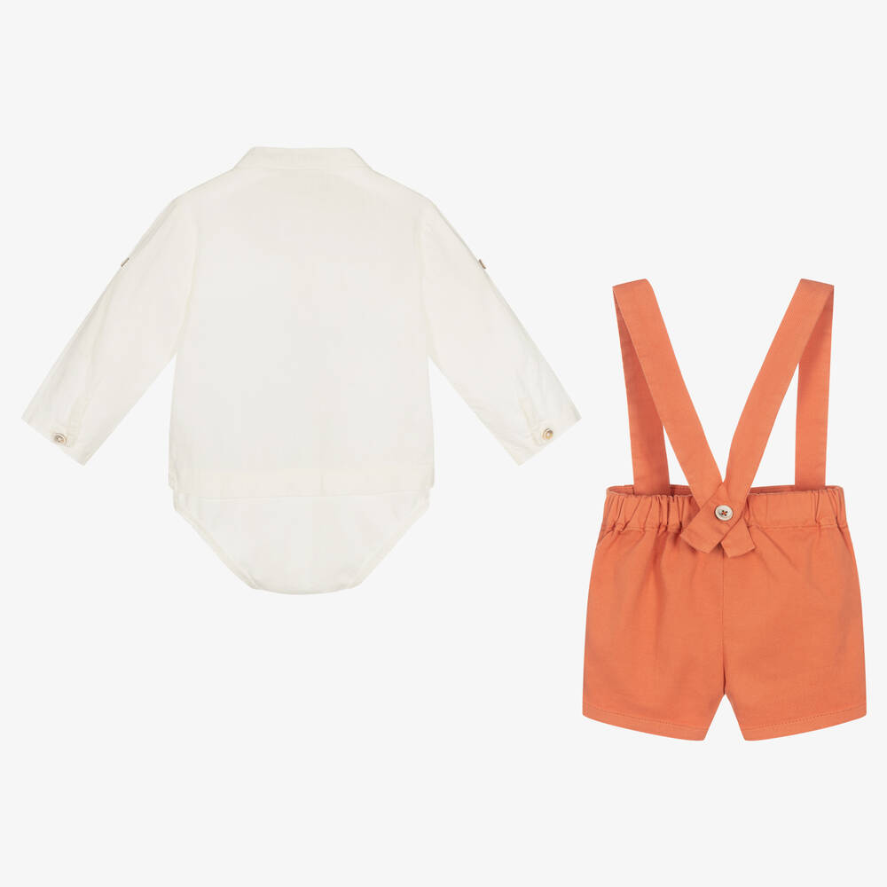 Laranjinha-Кремовое боди и оранжевые шорты | Childrensalon Outlet