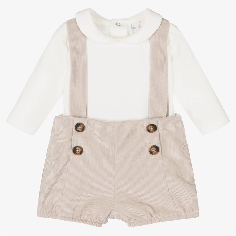 Laranjinha - Elfenbeinfarbenes Shorts-Set (Baby J) | Childrensalon