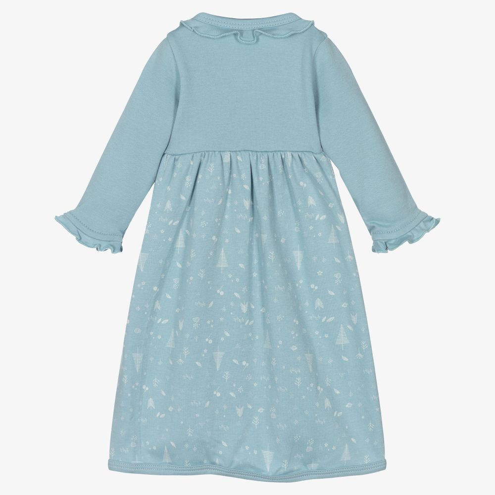 Laranjinha-Baby Girls Blue Cotton Dress | Childrensalon Outlet
