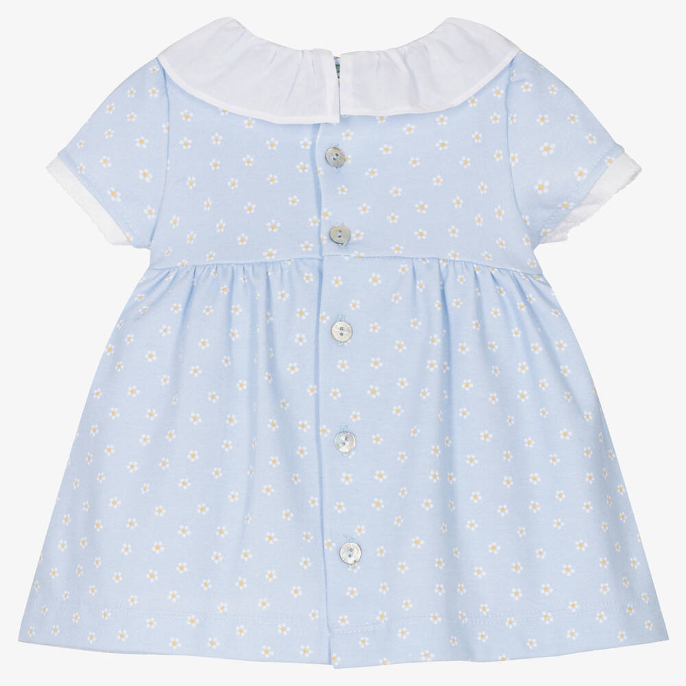 Laranjinha-Baby Girls Blue Daisy Print Dress | Childrensalon Outlet