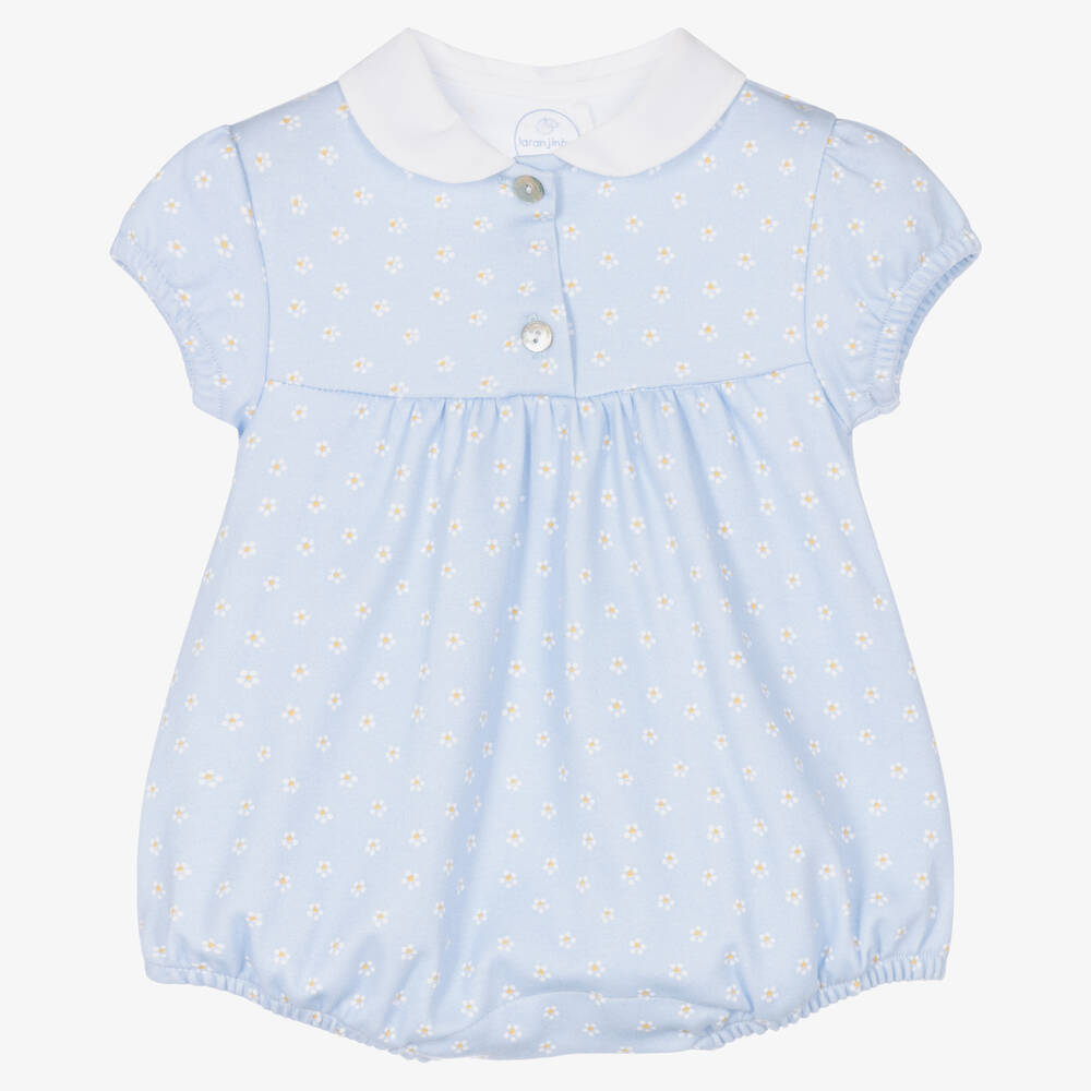 Laranjinha - Baby Girls Blue Daisy Print Shortie | Childrensalon
