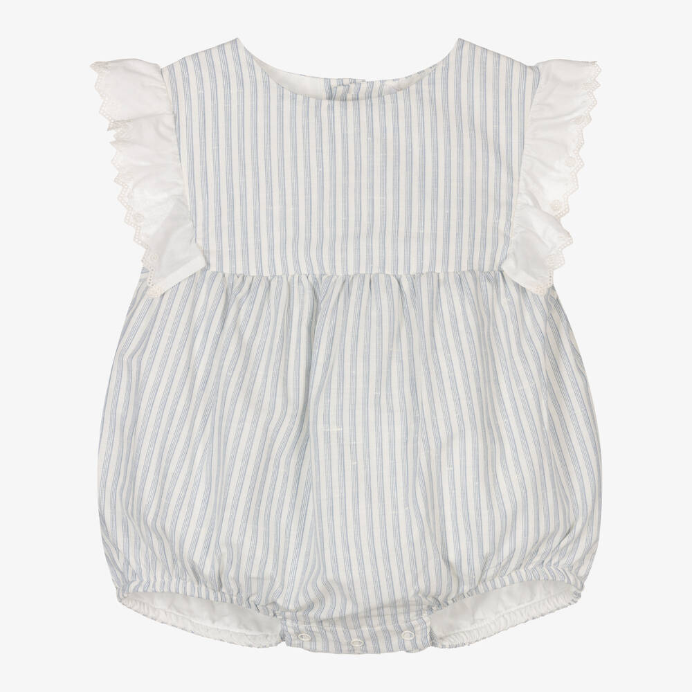 Laranjinha - Baby Girls Blue Striped Shortie | Childrensalon