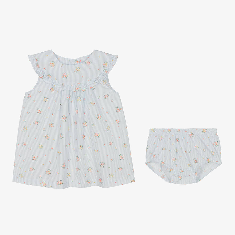 Laranjinha-Голубое платье в белую полоску | Childrensalon Outlet