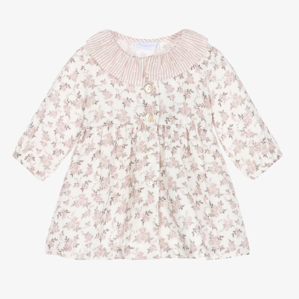 Laranjinha - Baby Girls Floral Cotton Dress | Childrensalon