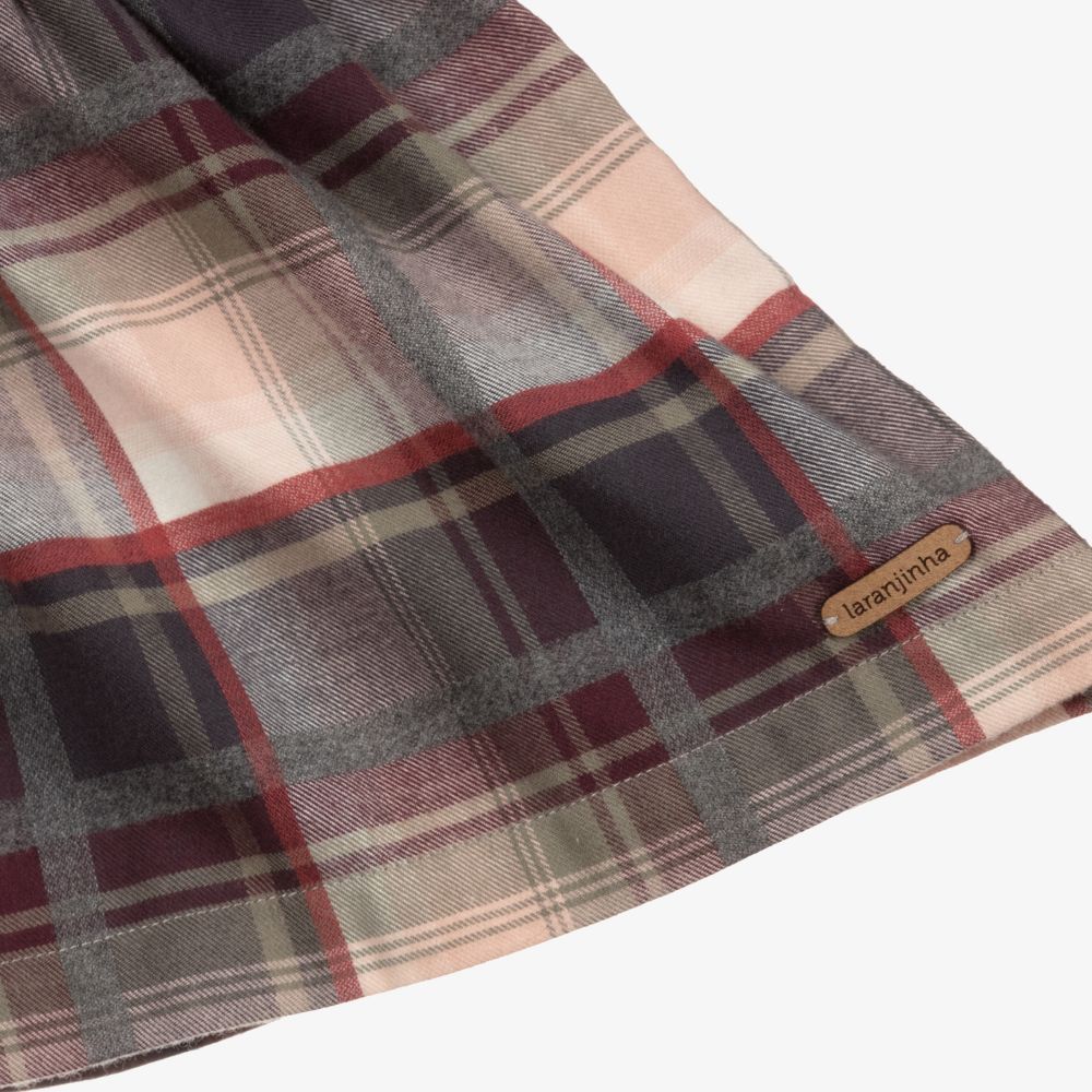 Laranjinha-فستان قطن كاروهات لون رمادي | Childrensalon Outlet