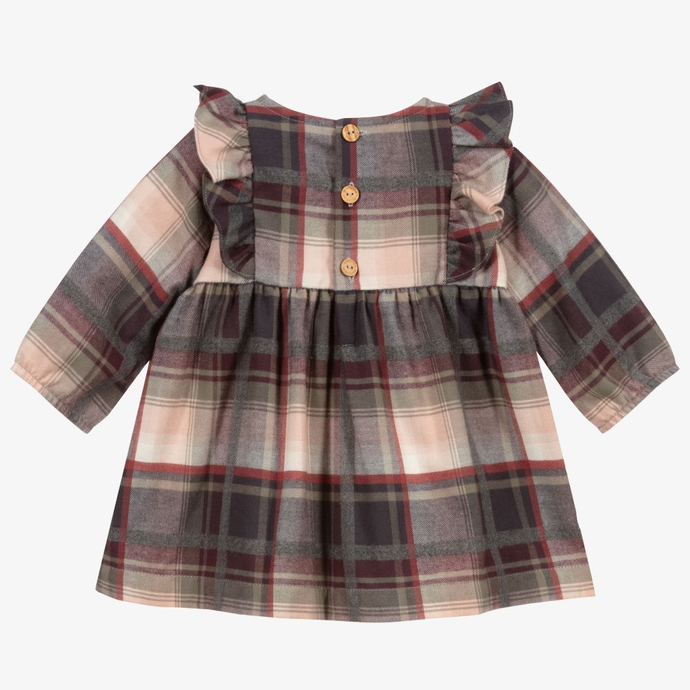 Laranjinha-فستان قطن كاروهات لون رمادي | Childrensalon Outlet