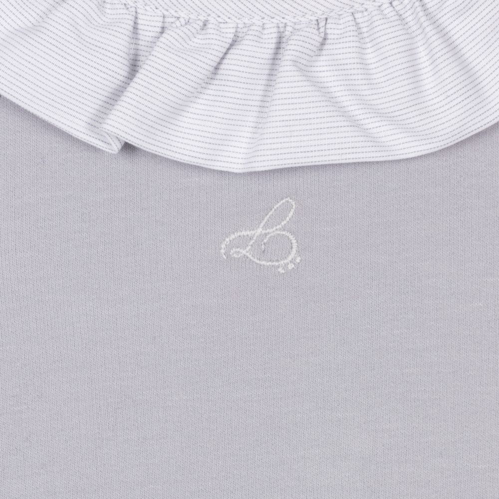 Laranjinha-Baby Girls Grey Cotton Romper | Childrensalon Outlet