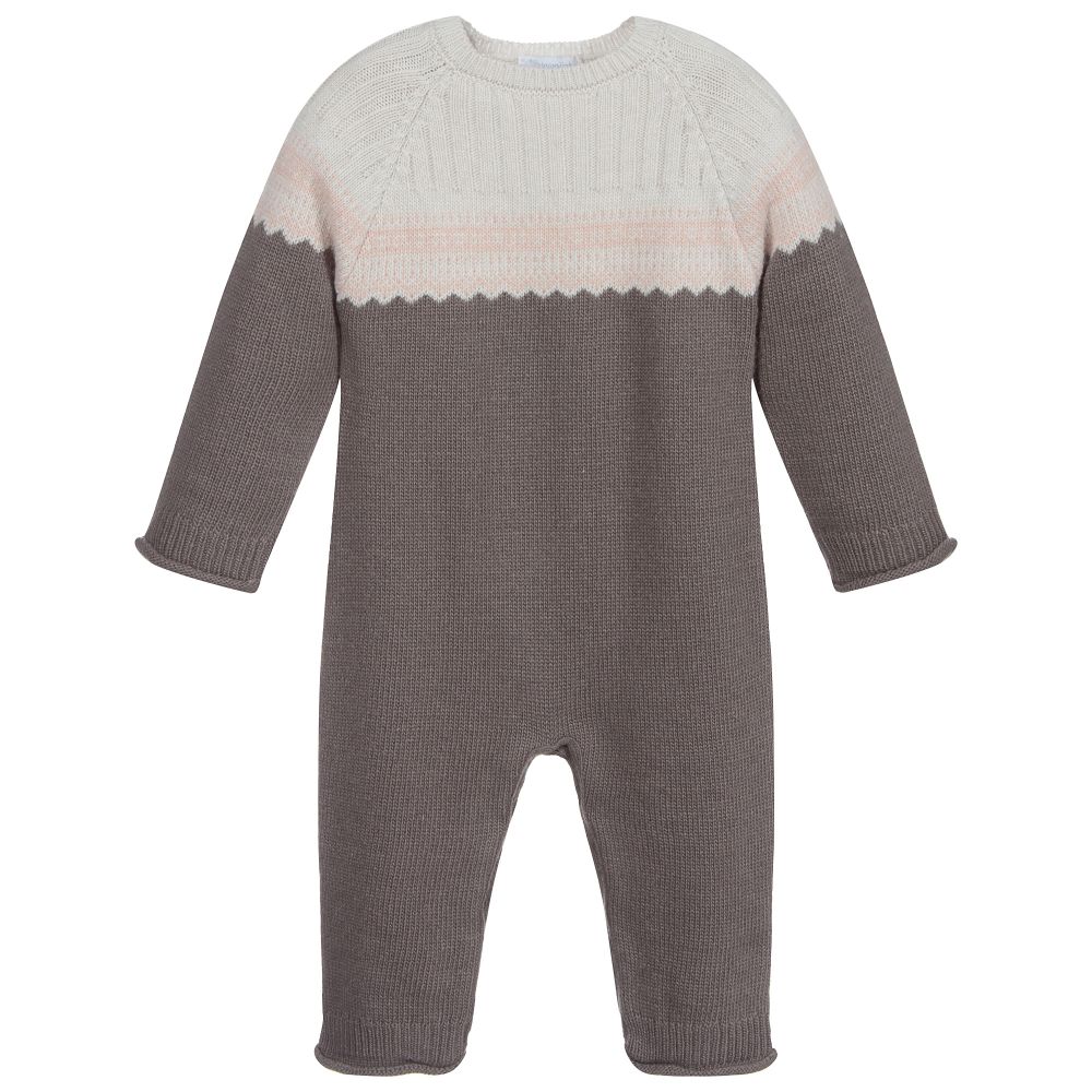 Laranjinha-Baby Girls Grey Romper Suit | Childrensalon Outlet