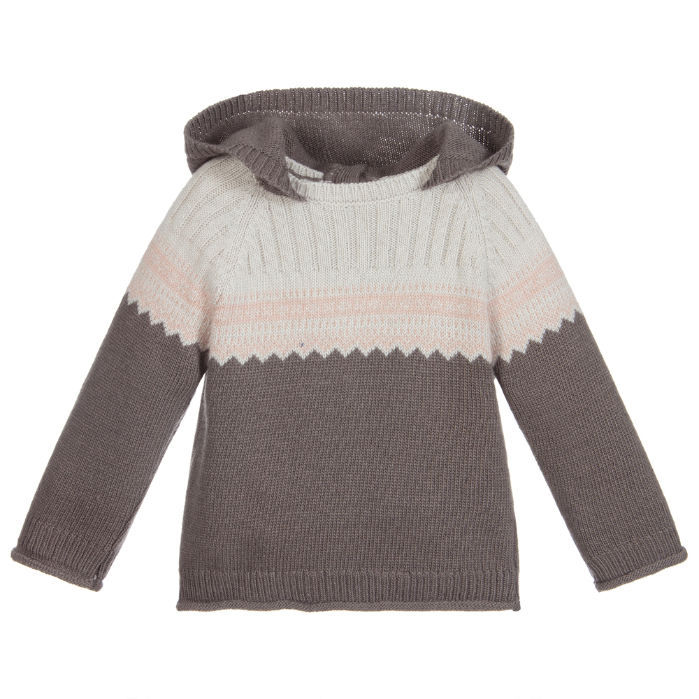 Laranjinha - Baby Girls Grey Sweater | Childrensalon