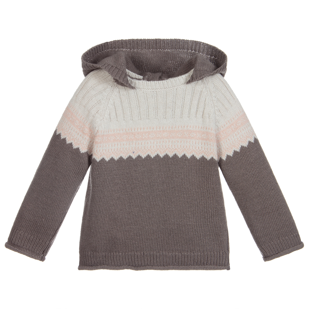 Laranjinha-Baby Girls Grey Sweater | Childrensalon Outlet