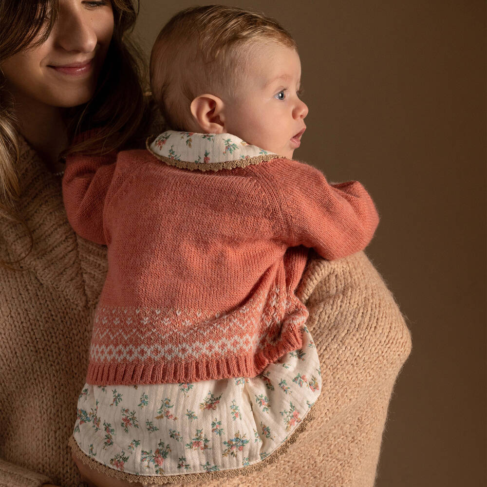 Laranjinha-فستان بطبعة ورود قطن لون عاجي أطفال بناتي | Childrensalon Outlet