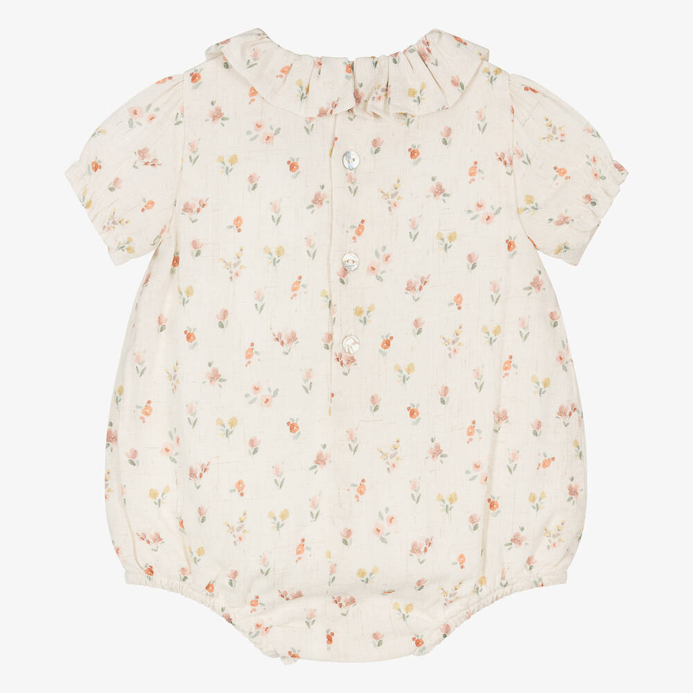 Laranjinha-Baby Girls Ivory Floral Shortie | Childrensalon Outlet