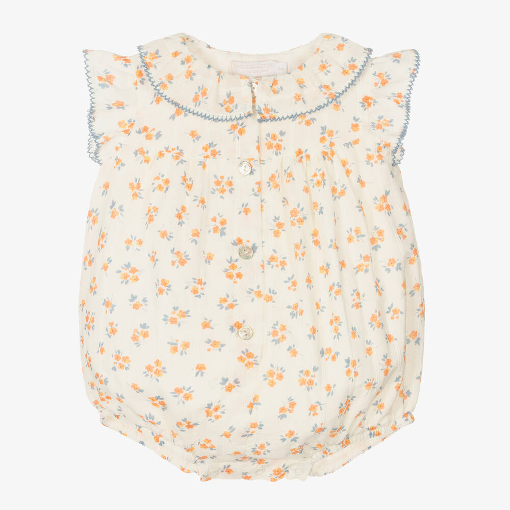 Laranjinha - Baby Girls Ivory & Orange Bodysuit | Childrensalon
