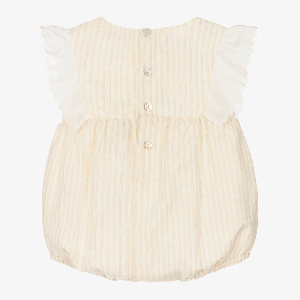 Laranjinha-Baby Girls Ivory Striped Shortie | Childrensalon Outlet